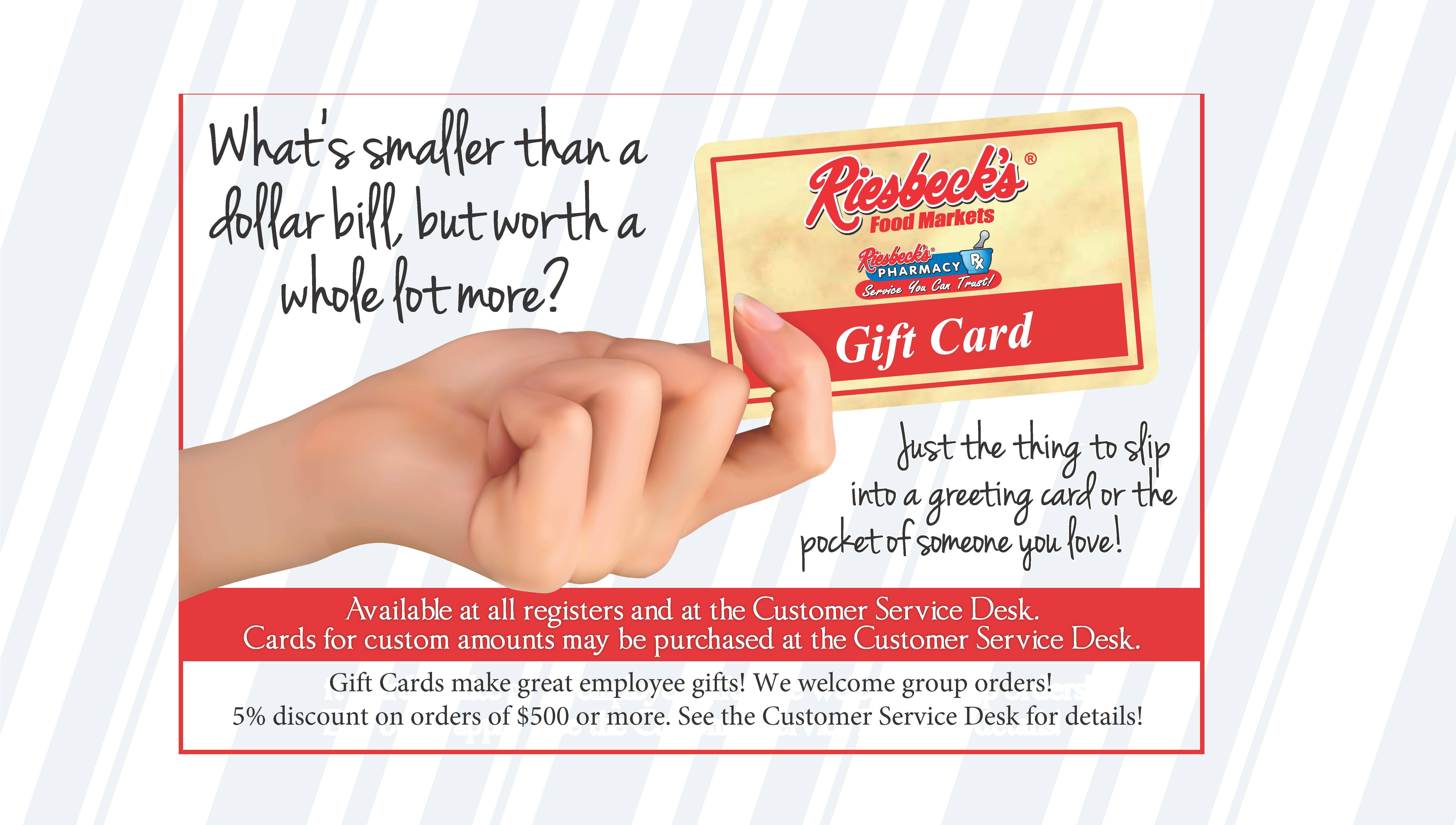 Riesbeck's Gift Cards Available
